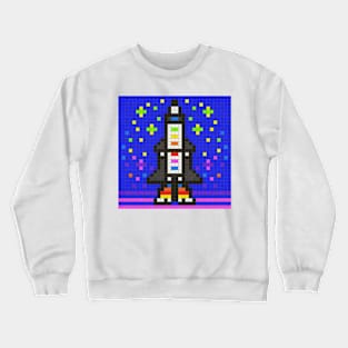 Rocket Ship Pixel Painting Crewneck Sweatshirt